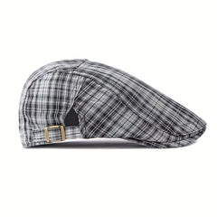 Checkered Light Thin Duckbill Hat Khaki Green Plaid Pullover Unisex Dad Hat