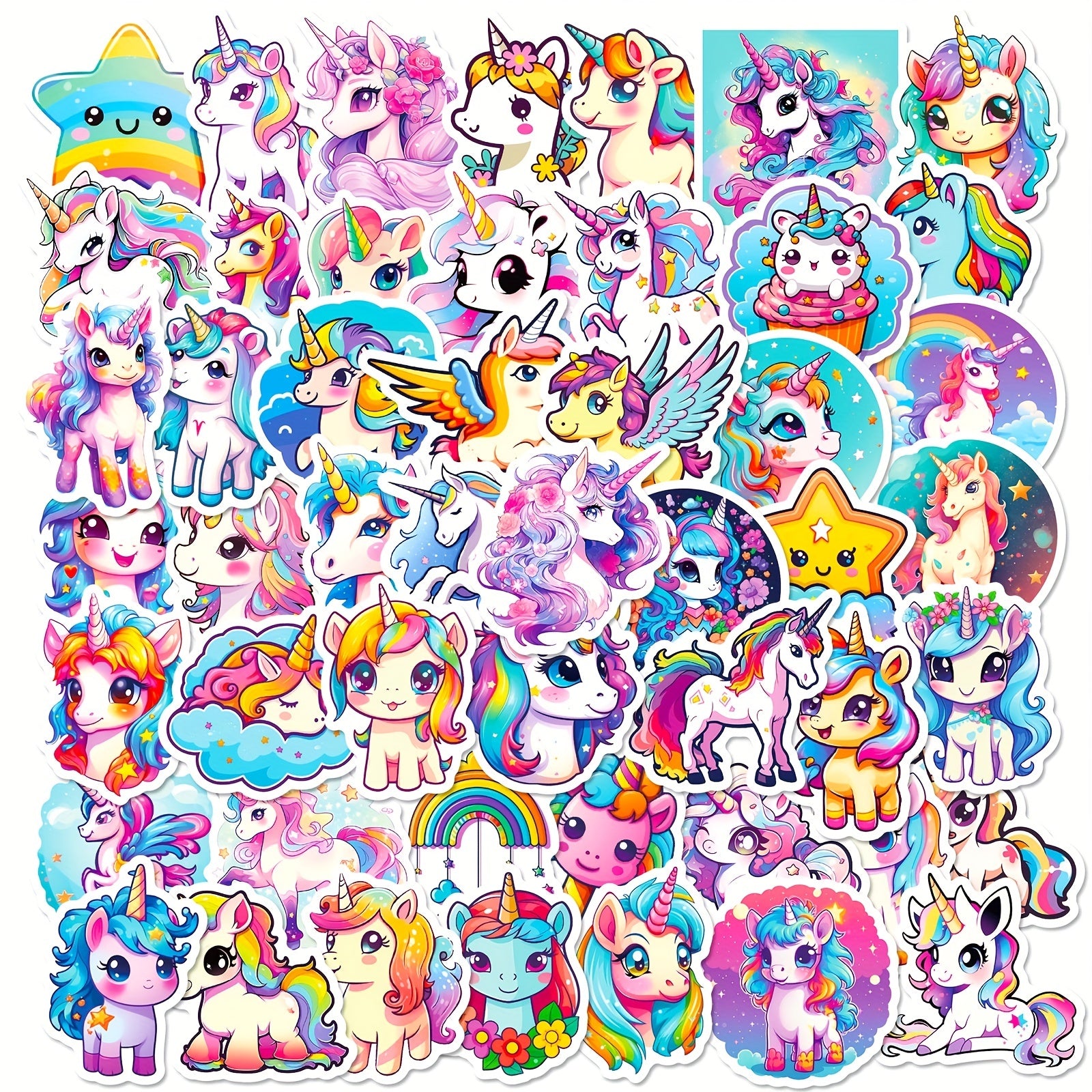50pcs Unicorn Graffiti Stickers For Laptop Water Bottle Luggage