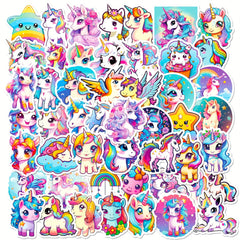 50pcs Unicorn Graffiti Stickers For Laptop Water Bottle Luggage