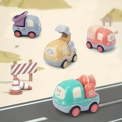Friction Powered Push Car Toys with Music - Police Fire Trucks