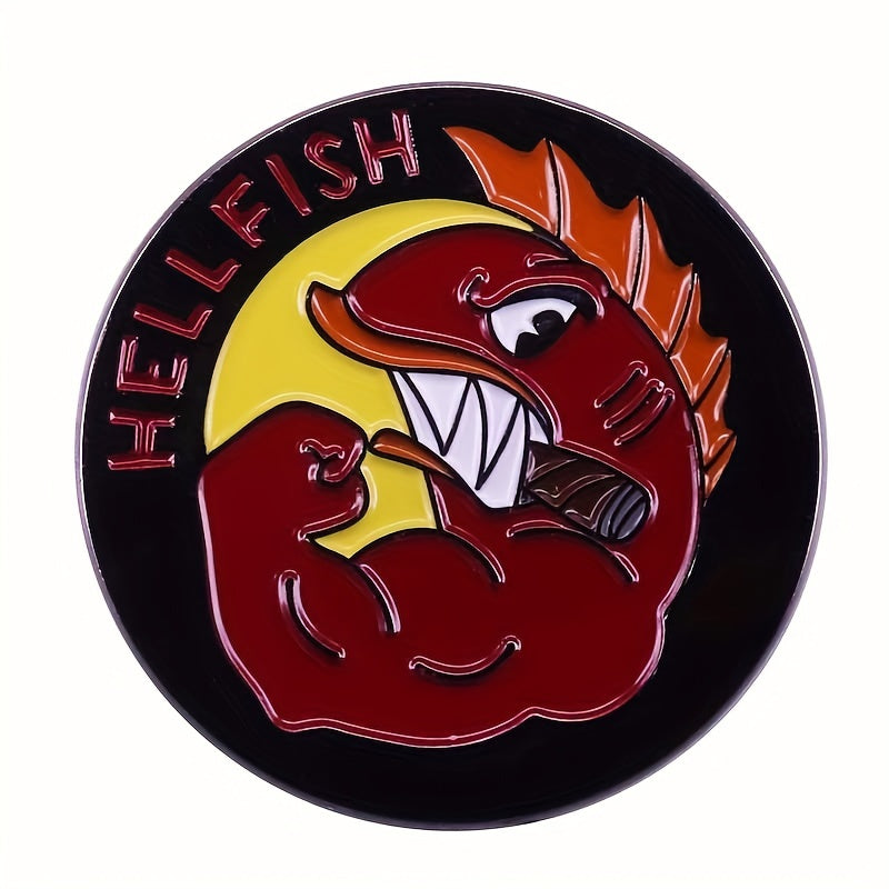 10pcs Hellfish Metal Badge Cartoon Fish Brooch School Bag Clothing Pin