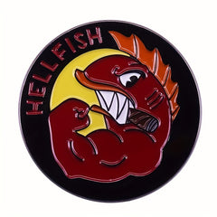 10pcs Hellfish Metal Badge Cartoon Fish Brooch School Bag Clothing Pin