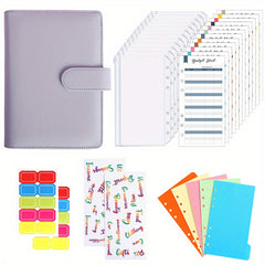 A6 Leather Budget Binder Money Organizer with Zipper Envelopes