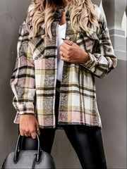 Plaid Shirt Jacket Button Up Casual Plaid Shacket Women's Clothing