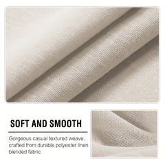 Light Filtering Linen Curtains Semi Sheer Drapes for Living Room