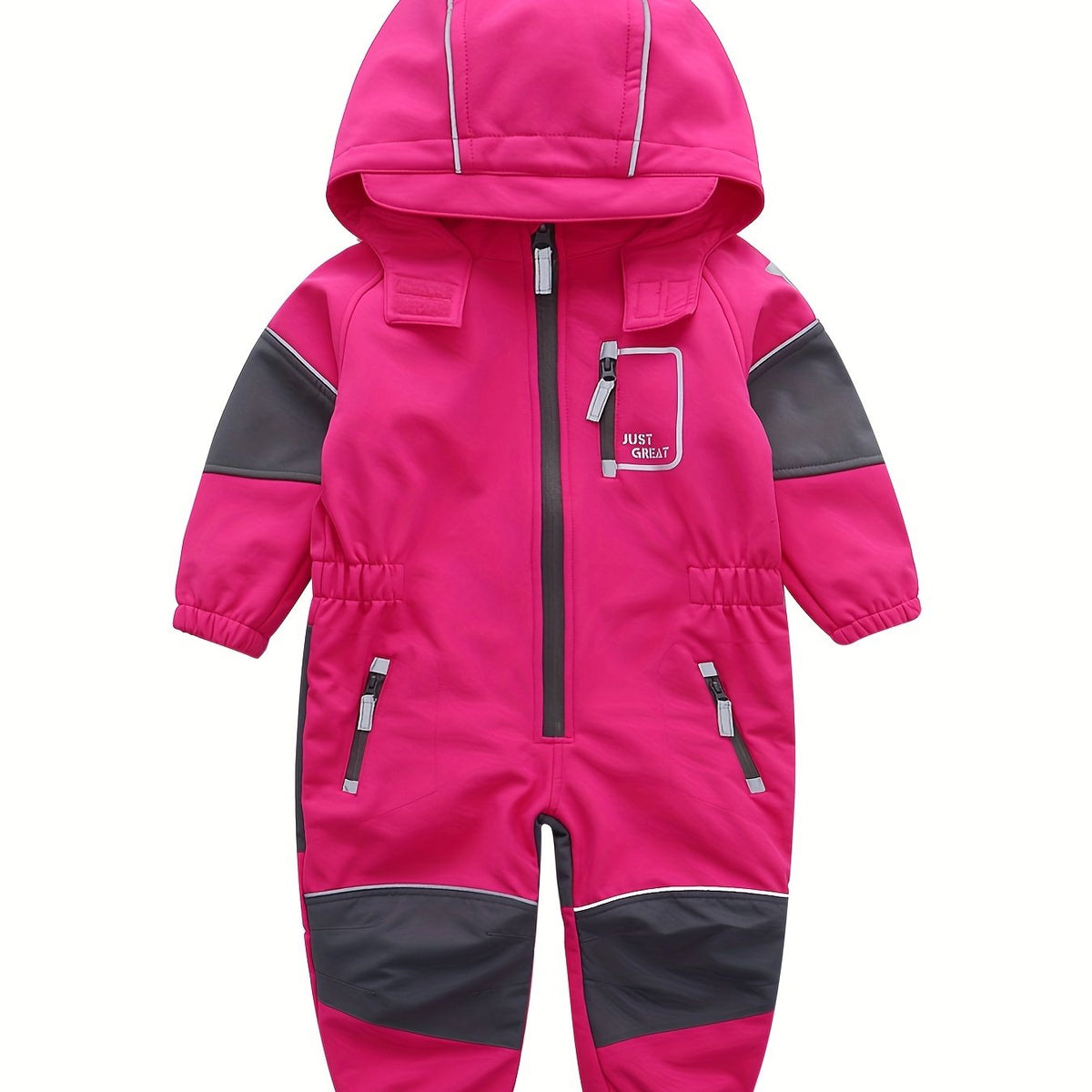 Girls Softshell Outdoor Ski Suit Hooded Warm Fleece Lined Jumpsuit