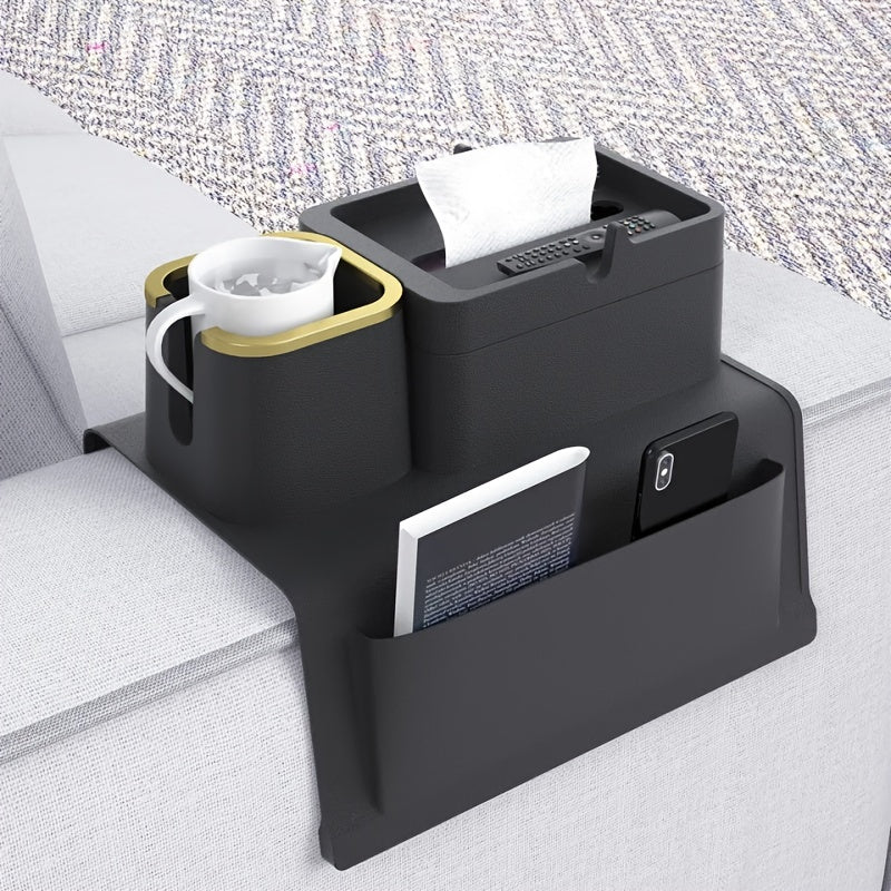 Silicone Armrest Hanging Bag with Cup Pad & Tissue Box