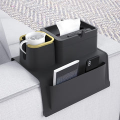 Silicone Armrest Hanging Bag with Cup Pad & Tissue Box