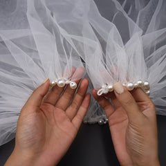 Sheer Tulle Bridal Capelet with Ruffles for Brides