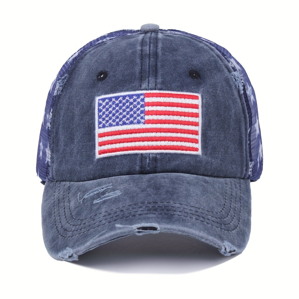Embroidered American Flag Baseball Cap for Men