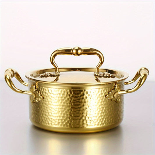 Mini Cooking Pot Stainless Steel With Lid Chafing Dish Round Stainless St