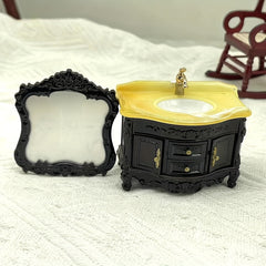 Mini Bathroom Cabinet Home Toy Set with Wash Basin and Accessories