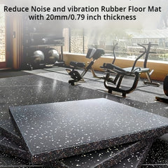 4pcs Upgraded High Rubber Fitness Mats - 20mm Thickness Shock Absorption Mats