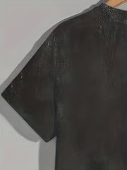 Feather And Letters Print Men's Vintage Graphic T shirt