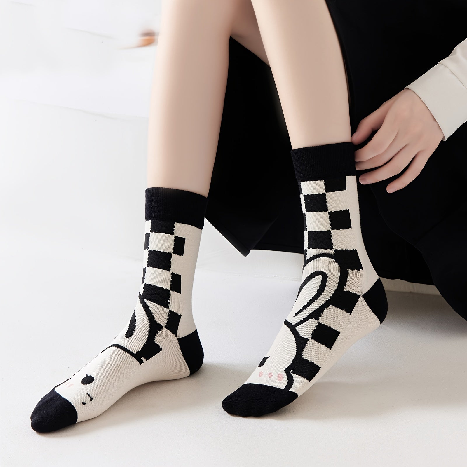 Funny Pattern Mid Tube Socks for Women