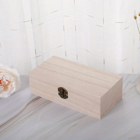 Vintage Wooden Storage Box Paulownia Wood Flip Cover Jewelry Box