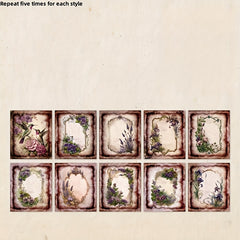 50pcs pack Memory Flower Zone Series Retro Decorative Diary Collage