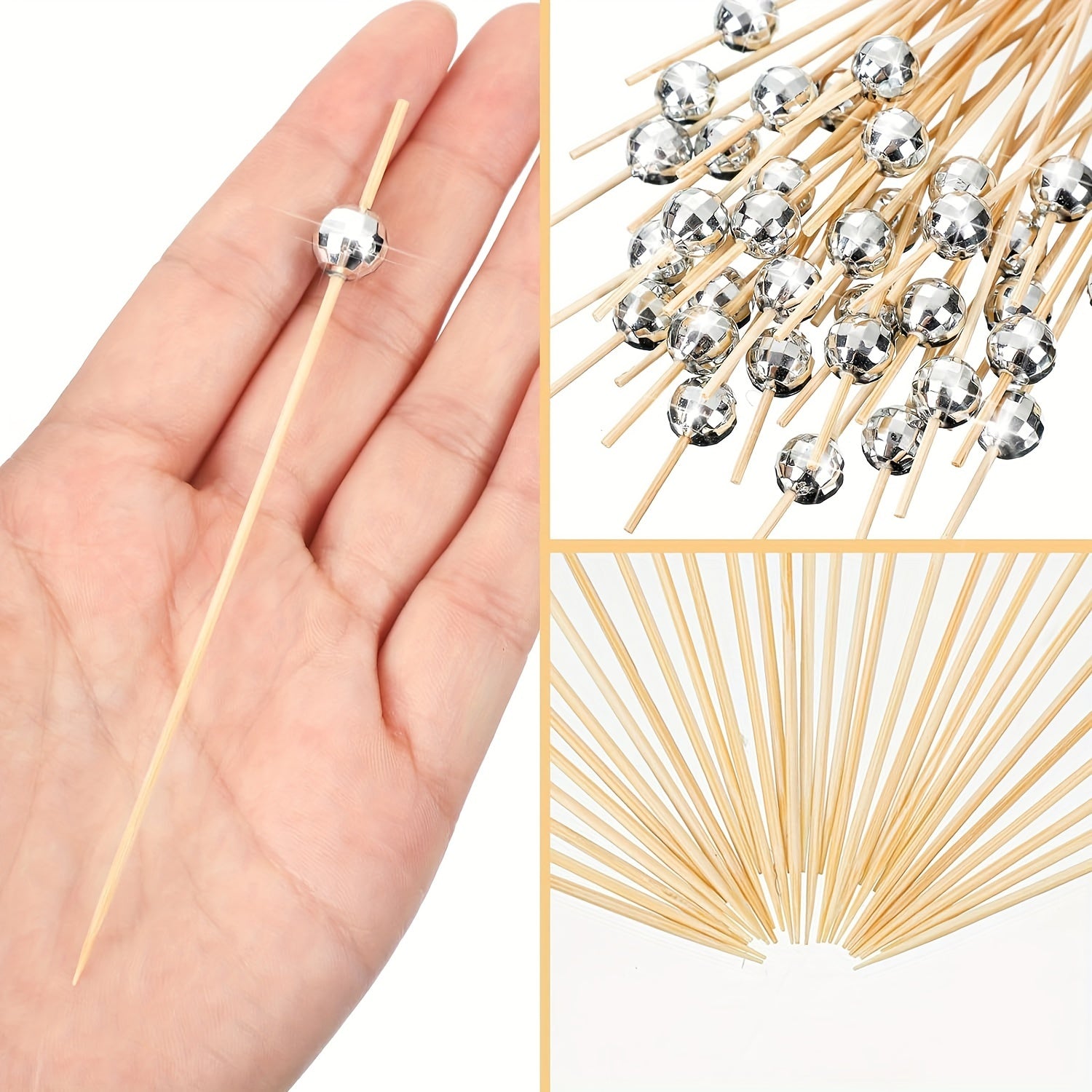 100pcs Fancy Sushi Sticks Disposable Fruit Bamboo Toothpick