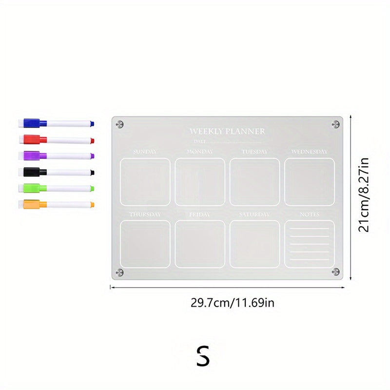 6-Piece Marker Set with Magnetic Planning Notes Board