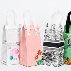 10pcs Insulated Canvas Tote Bags for Drinks & Food Reusable Cooler Bags