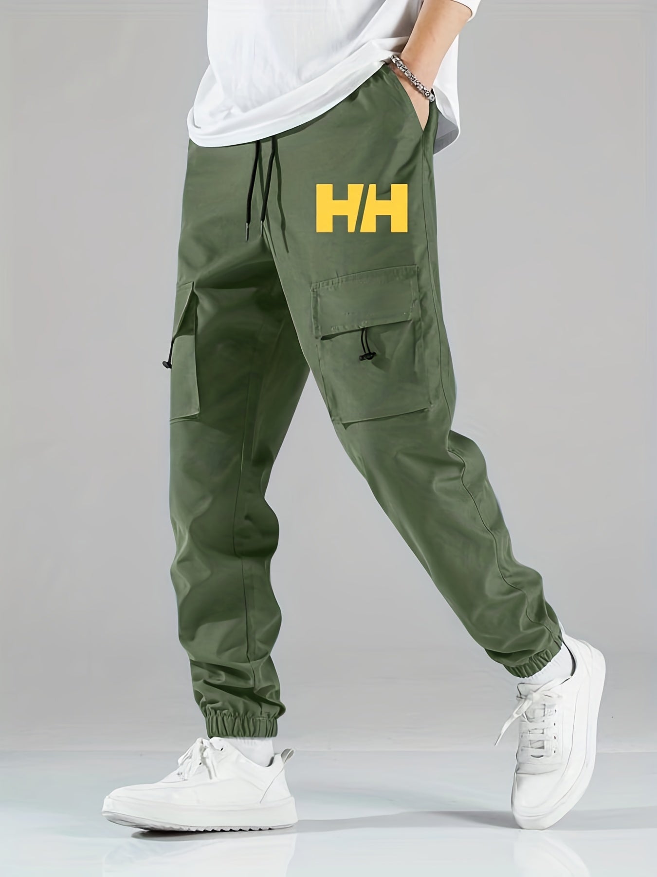 Hip Pop Style Cargo Pants Men's Flap Pocket Trousers