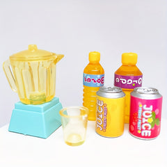 6pcs Dollhouse Juicer & Juice Cup Set- Realistic Accessories Blender Measuring