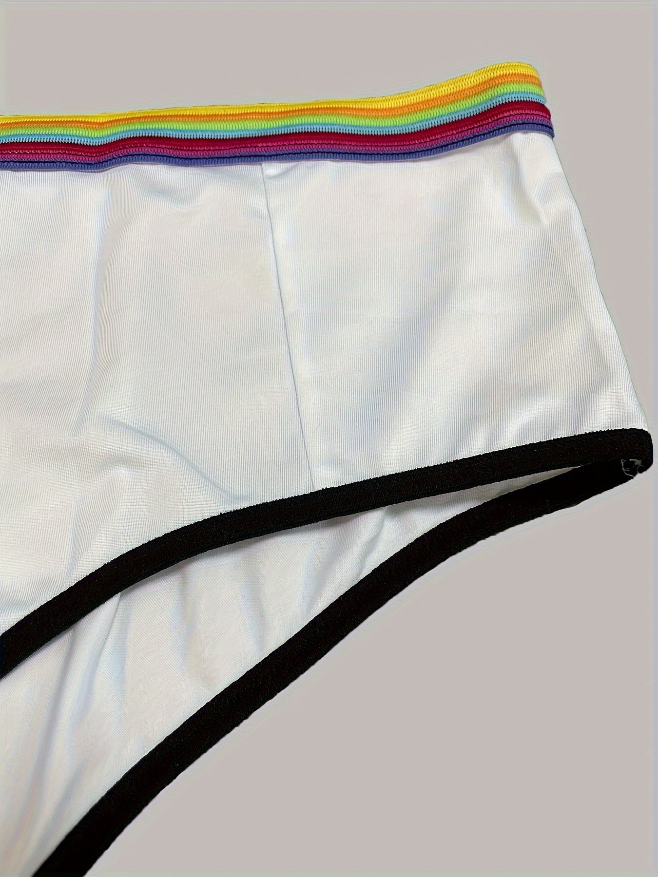  Sexy Colorful Striped Panty, Soft & Stretchy, Contrast Binding