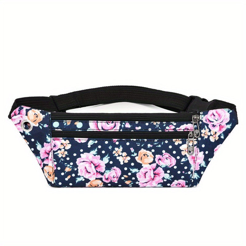 Floral Print Fanny Pack Lightweight Outdoor Sling Bag