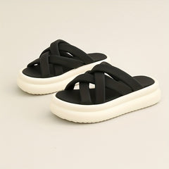 Women's Cross Strap Platform Slides Sandals Open Toe Thick Bottom