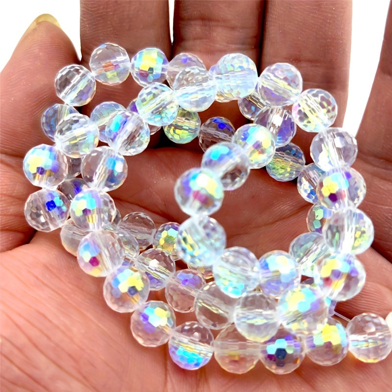 8mm Round Glass Beads AB Colour Faceted Crystal Spacer Beads Assortments