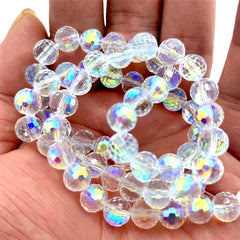 8mm Round Glass Beads AB Colour Faceted Crystal Spacer Beads Assortments