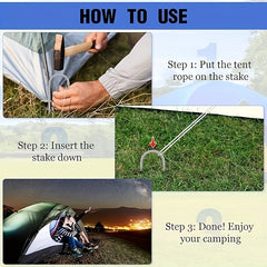 20pcs Trampoline Stakes U Shape Anchor Heavy Duty Metal Anchors