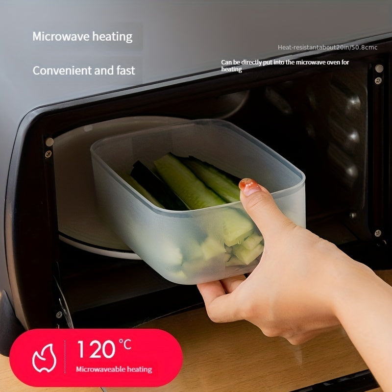 3pcs Refrigerator Storage Box Microwave Safe Lunch Box Fruit Vegetable Box