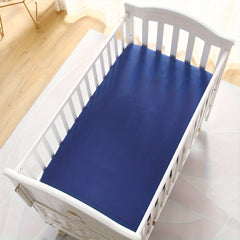 Navy Fitted Crib Sheet for Kids, Soft Polyester Mattress Protector