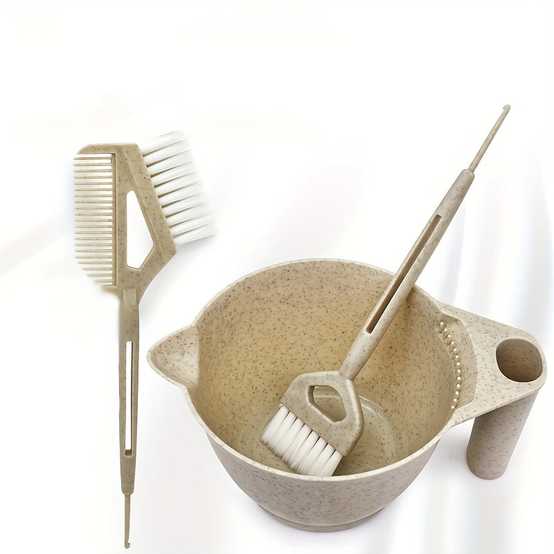 Eco Wheat Straw Hair Dye Kit w/ Bowl & Brush Set for Normal Hair