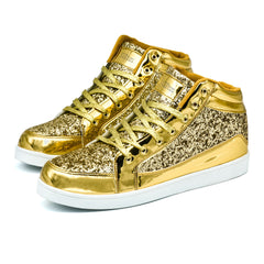 Men's High Top Sequin Casual Sneakers For Parties & Discos