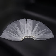 Sheer Tulle Bridal Capelet with Ruffles for Brides