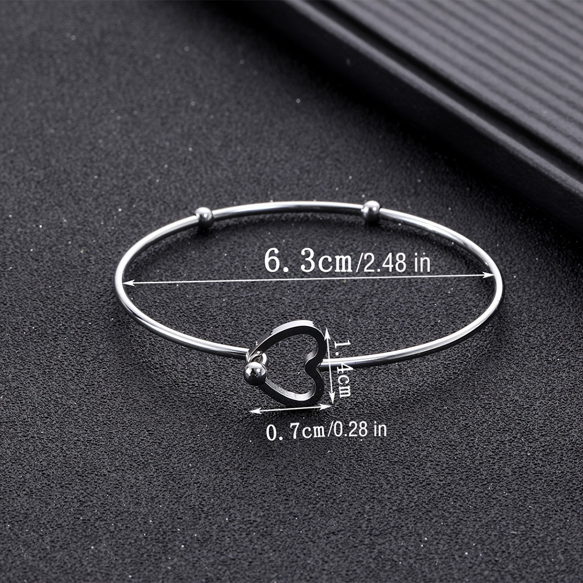 Heart Stainless Steel Wire Bracelet Opening Adjustable DIY Jewelry