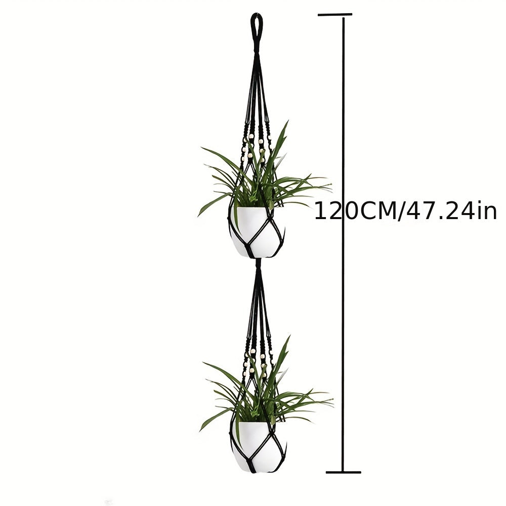 2-Tier Macrame Plant Hangers for Indoor Plants