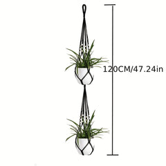 2-Tier Macrame Plant Hangers for Indoor Plants