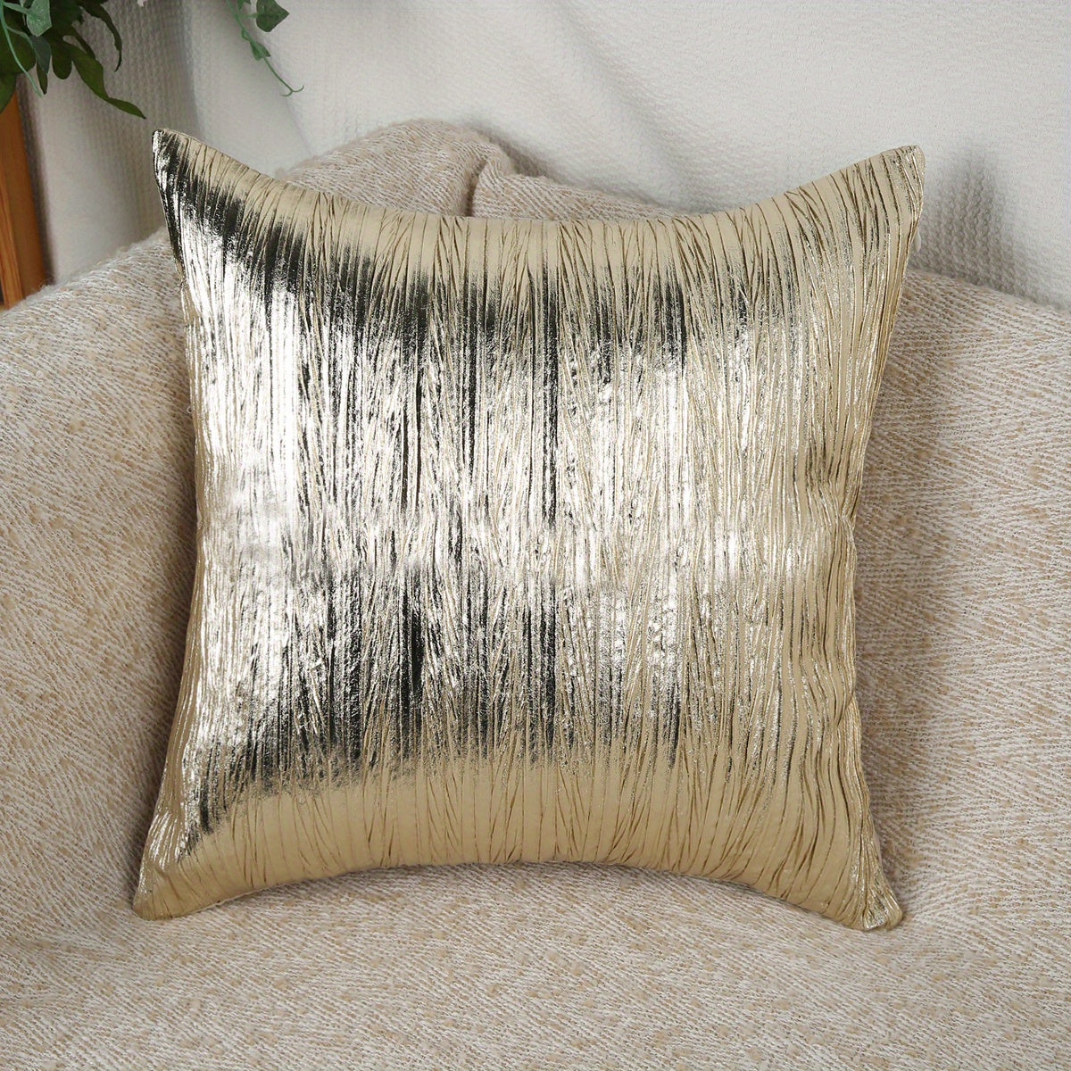 Golden Throw Pillowcase for Living Room Sofa Home Decor