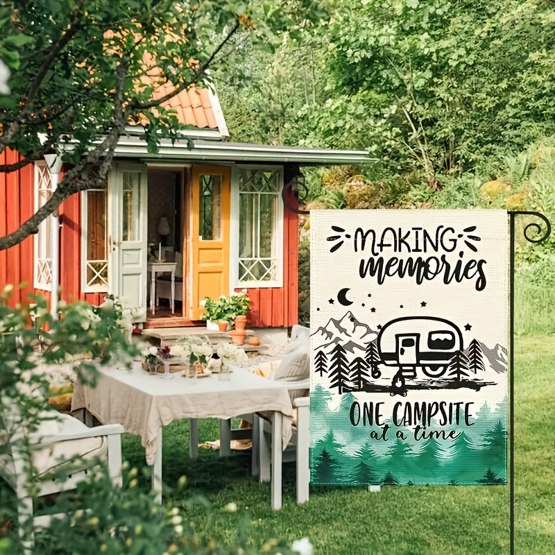 Camping Garden Flag Double Sided RV Campfire Yard Outdoor Decoration