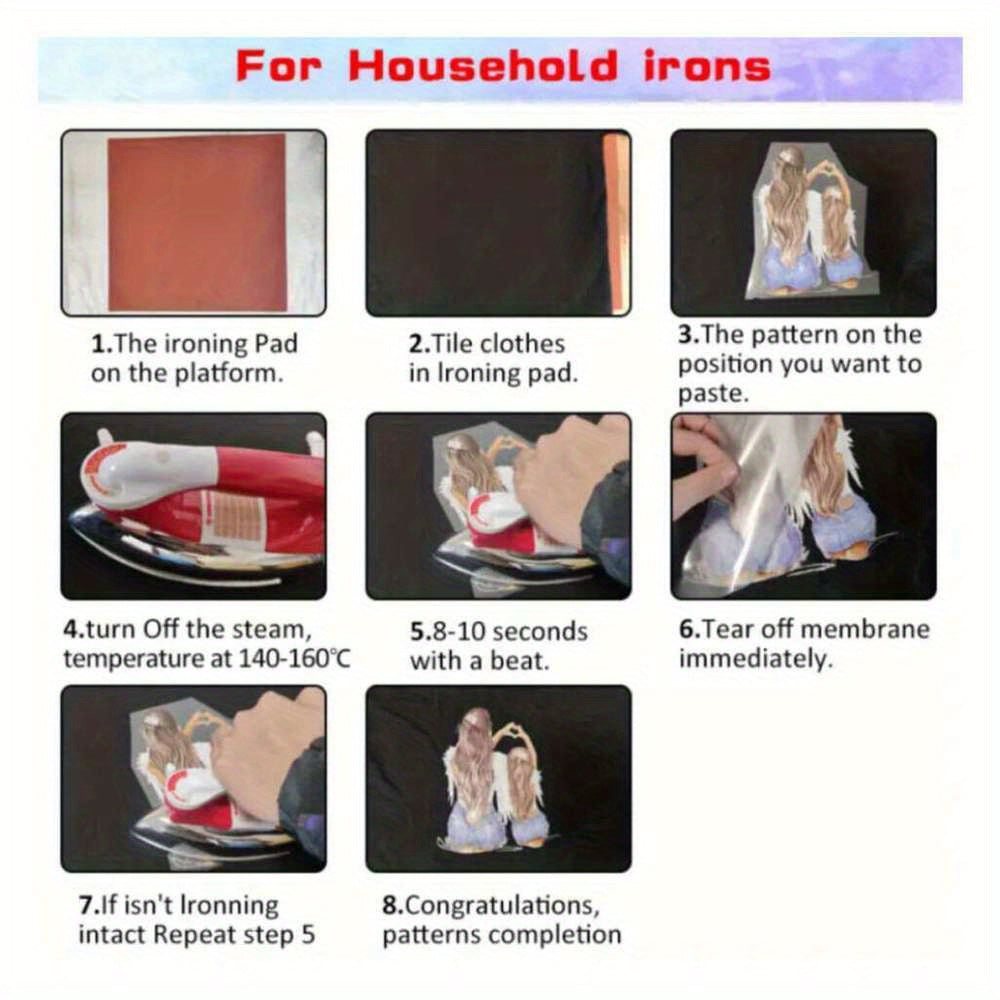Small Size Cole's Heat Transfer Mixed Heartbeat Print Easy Ironing Washable