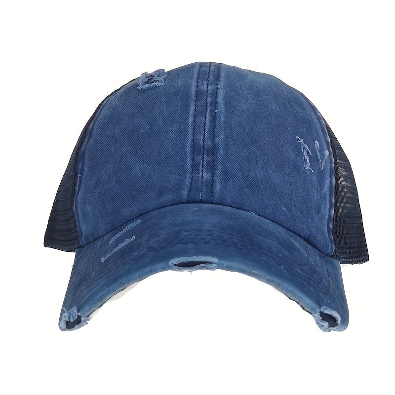 Men's Denim Baseball Cap Distressed Outdoor Sports Hat
