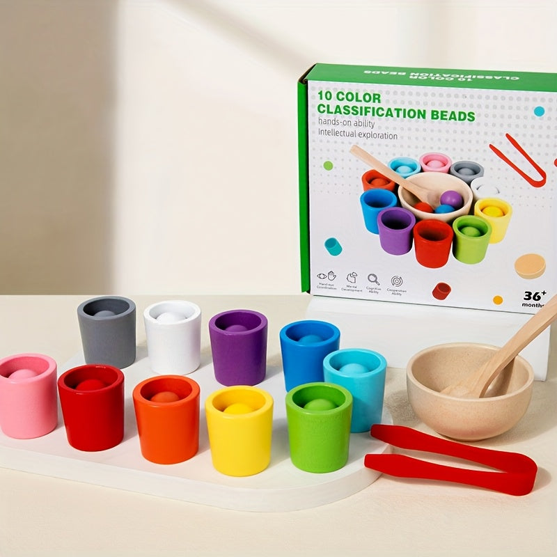 Wooden Classification Toy Set with Cups and Balls