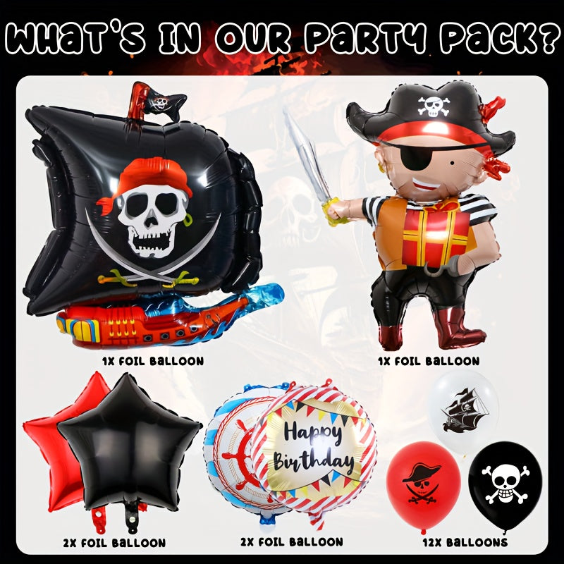 18pcs Pirate Party Decor Balloons Set