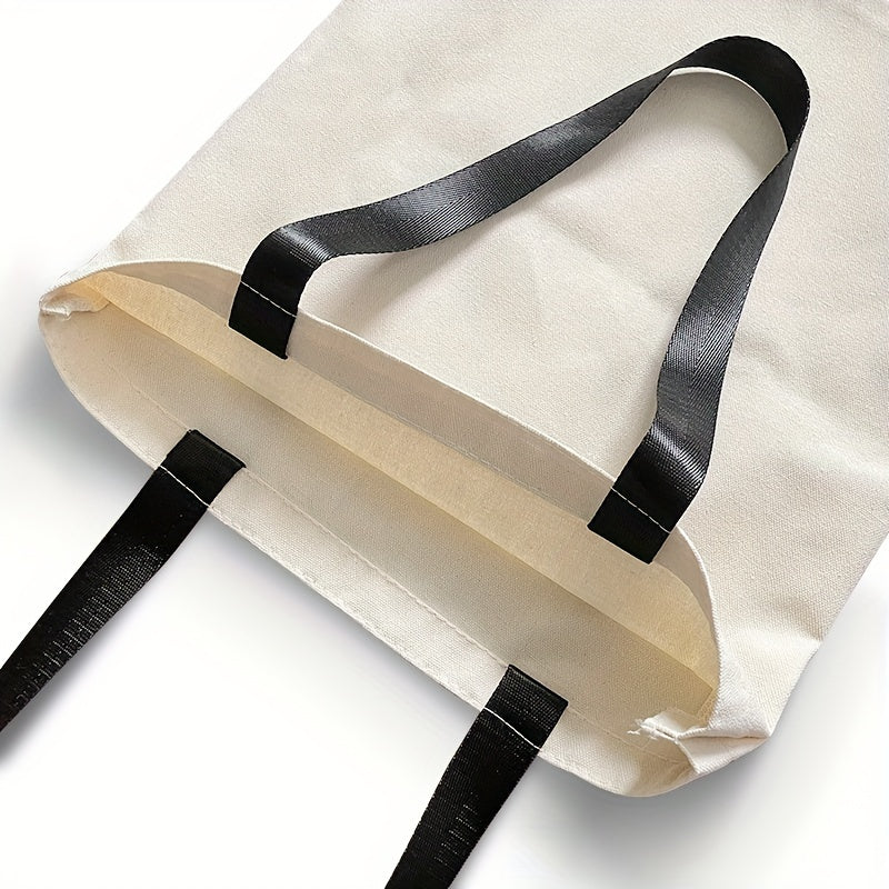 Sloth & Flower Canvas Bag Large Capacity Handbag