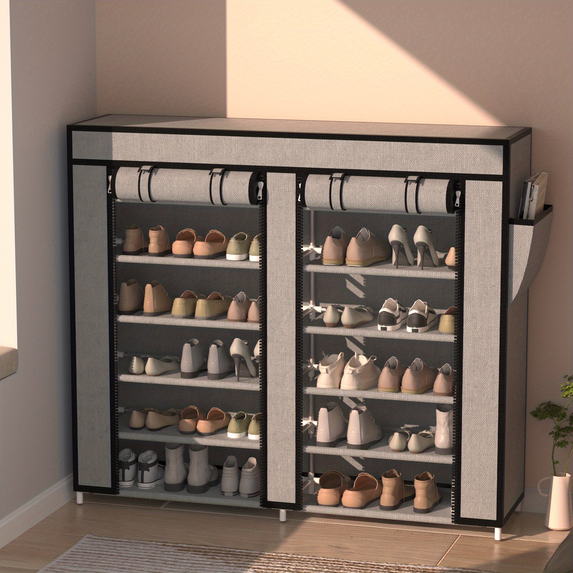 7 Layer Shoe Rack Non Woven Shoes Storage Rack - Durable Metal Shoe Rack