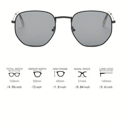 Square Metal Frame Sunglasses Polarized Glasses for Driving