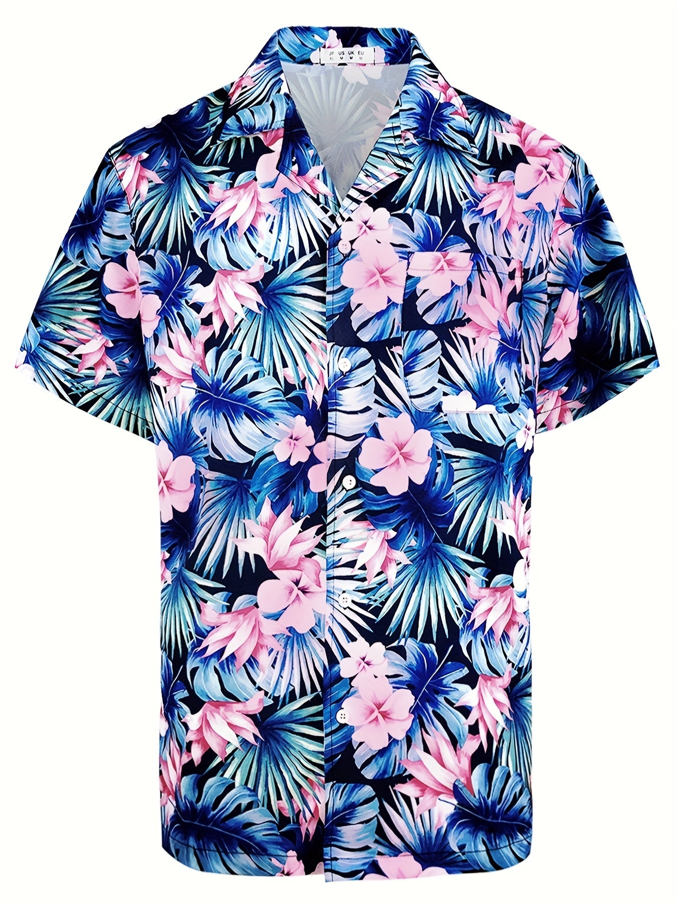 Floral Hawaiian Shirt Men's Casual Button Up Short Sleeve Summer Vacation Resort